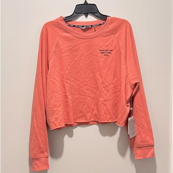 DKNY Sport Cropped Orange Sweatshirt, sweaters,long sleeve shirt  Size XL sienna - Picture 4 of 11